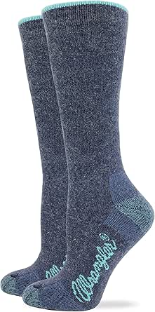 Wrangler Ladies Angora Blend Cushioned Knee High Boot Socks 2 Pair