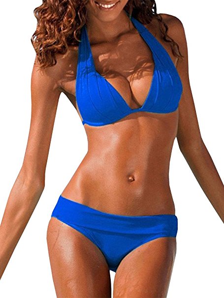 SySea Womens Sexy Bikini Set Halter Padded Top Two Piece Swimsuit Bathing Suits Beachwear