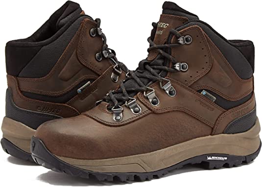 HI-TEC Altitude VI I WP Leather Waterproof Men's Hiking Boots, Upgraded New 2022 Model with High Performance Michelin Rubber Outsoles for Trail and Backpacking