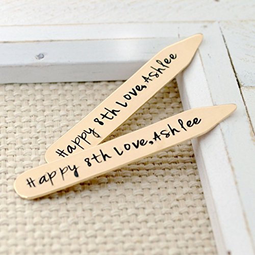 2.25 in Personalized Bronze Collar Stays Anniversary Gift for Him - Love it Personalized