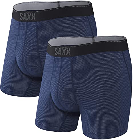 Saxx Men's Underwear – Quest Boxer Briefs with Built-in Ballpark Pouch Support – Pack of 2, Core