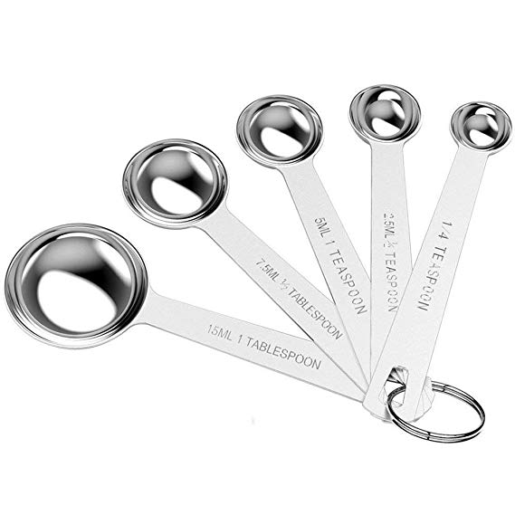 EVOIO Stainless Steel Measuring Spoons Set of 5