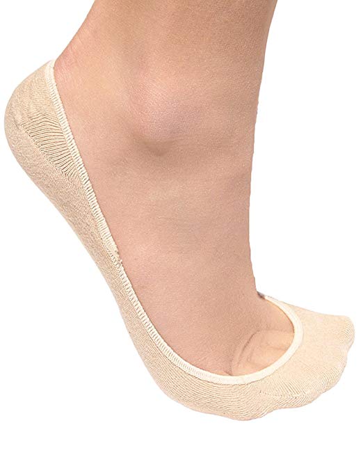 Premium Cotton Casual No Show Liner Socks for Flats Women, Non Slip, Ultra Low Cut by StomperJoe