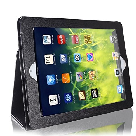 Case for iPad 2 / iPad 3 / iPad 4, GARUNK Folio Fold Stand Matte Leather Full Body Protection Magnetic Cover Case for iPad 2 3 4 9.7"