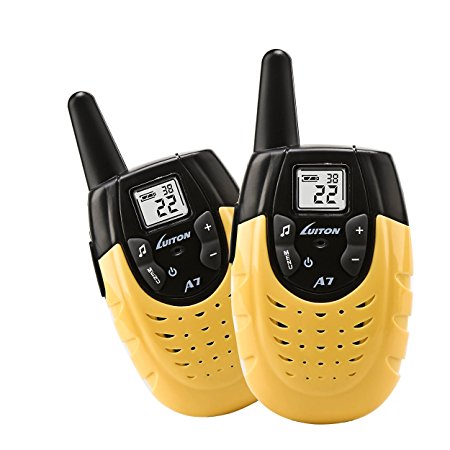 Kids Walkie Talkies, Two-way Radios Rechargeable Long Range Interphone for Children, Cool Outdoor Electronic Toys Gifts For Boys/Girls, Yellow (Pair)