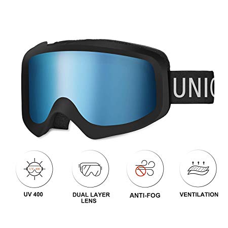 Unigear Skido X1 Ski Goggles, Snowboard Snow Goggles for Men, Women & Youth – Anti-Fog & 100% UV Protection