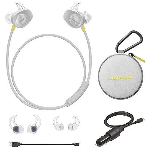 Bose SoundSport Wireless In-Ear Headphones - Citron & Car Charger - Bundle