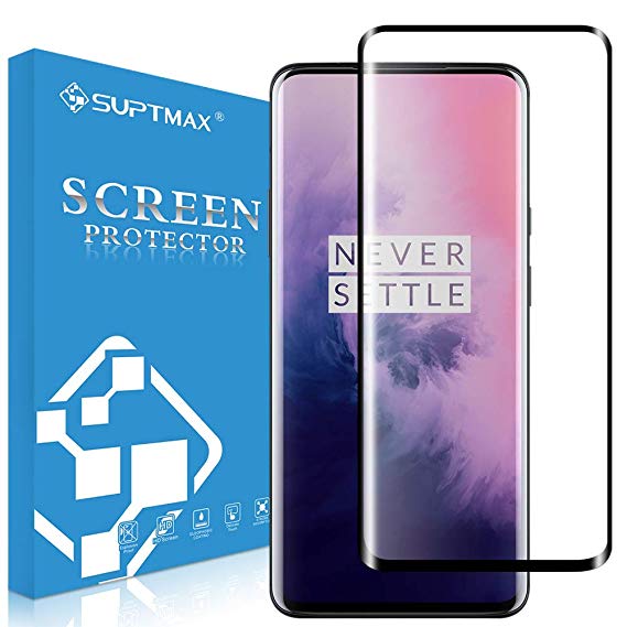 SUPTMAX Screen Protector Tempered Glass for Oneplus 7 Pro [3D Curved] [Full Coverage] Oneplus 7 Pro Glass Protector [Bubble Free] Oneplus 7 Pro Film