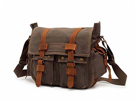 BLUBOON(TM) Messenger Bags Unisex Cross Body Laptop Backpack Single Shoulder Canvas Backpack with Durable Strap Vintage Shoulder Bags Satchel