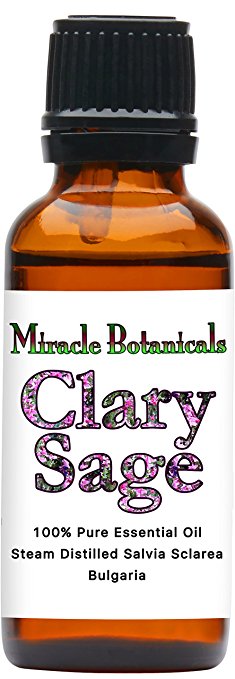 Miracle Botanicals Bulgarian Clary Sage Essential Oil - 100% Pure Salvia Sclarea - 10ml or 30ml Sizes - Therapeutic Grade 30ml