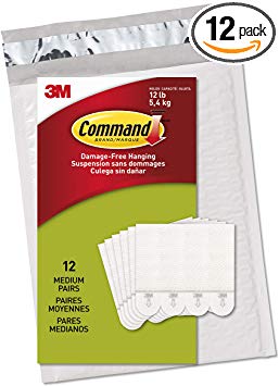 Command Medium Picture Hanging Strips, Holds 12 lbs, Indoor Use, White (PH204-12NA)