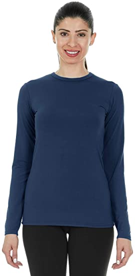 Thermajane Womens Ultra Soft Thermal Underwear Shirt – Compression Baselayer Crew Neck Top