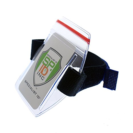 Heavy Duty Water Resistant Armband ID Badge Holder with Resealable Zip Top by Specialist ID