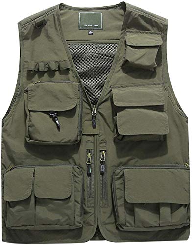 Jenkoon Men's Work Multi-Pockets Lightweight Outdoor Travel Fishing Vest