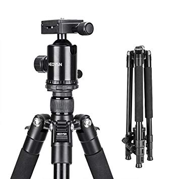 HEOYSN Camera Tripod, 65 Inch Lightweight Portable Aluminium Alloy Professional Travel Tripod with Carry Bag for SLR DSLR Camcorder Camera Video