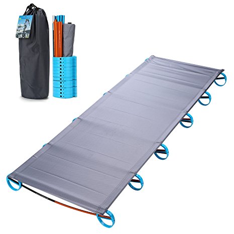 Yahill® Ultralight Folding Bed Portable Aluminium Alloy Cots, Tent Bed Both for Indoor and Outdoor Camping Hiking Fishing