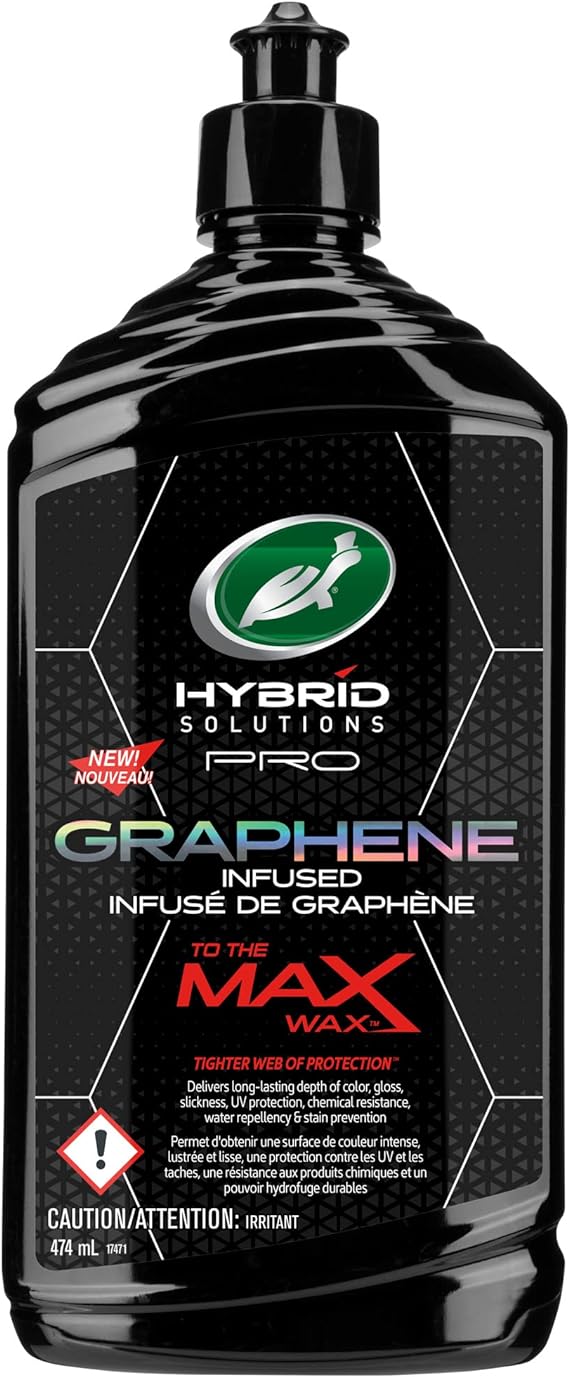 Turtle Wax Hybrid Solutions PRO Max Wax 14 OZ, 53710 - Graphene Infused Car Wax with UV Protection for Extreme Gloss, Protection, Water Beading & Shine. Easy to Use Liquid Car Wax Leaves a Show Car Glaze