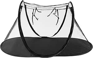 Cat Tent Outdoor, Realife Two Doors Pet Enclosure Pop Up Tent, Indoor Pet Tent Playpens for Cats and Small Animals in Deck, Yard, Patio, Park, Portable Exercise Tent with Carry Bag (Black)