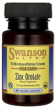 Swanson Zinc Orotate 10 mg Elemental Zinc 60 Veg Caps