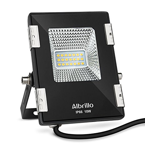 Albrillo 10W LED Flood Lights 100W Halogen Bulb Equivalent, 800lm, IP66 Waterproof Flood Light Outdoor, 3000K Warm White, Outdoor Work Light for Yard