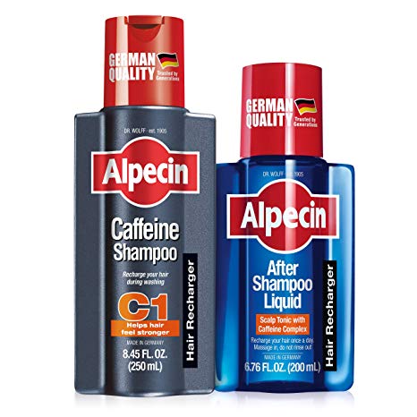 Alpecin C1, Caffeine Shampoo 8.45 fl oz   Alpecin After Shampoo Liquid 6.76 fl oz, Caffeine Shampoo   Tonic Cleanses the Scalp to Promote Natural Hair Growth, Leaves Hair Feeling Thicker and Stronger