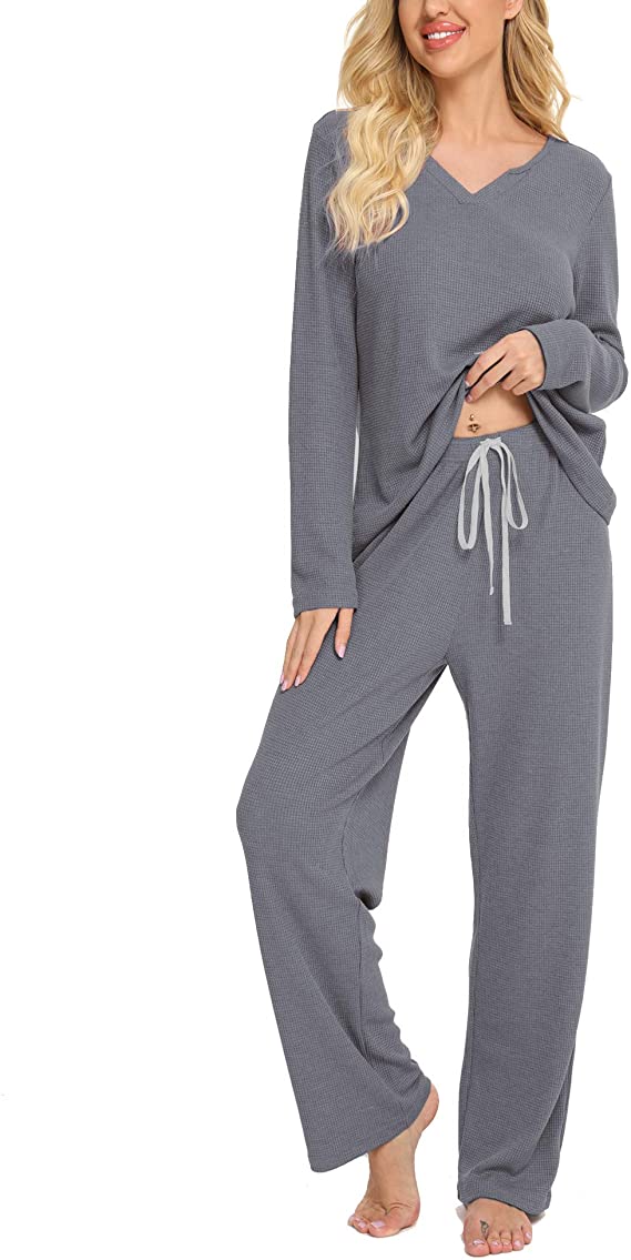 Chomoleza Womens Pajamas Set Long Sleeve Pullover Sweatshirt and Drawstring Sweatpants 2 Piece Sport Outfits Sets