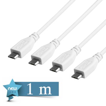 Globalink(TM) 4 pack 3ft(1m) High Speed USB 2.0 Type Micro-USB to USB Cable cord Sync and Charging Cable Cord for Android Tablets & Phones , Samsung Galaxy, LG Smartphones, Motorola, Nexus, Sony ,Xiao Mi ,Kindle Fire and more (white)