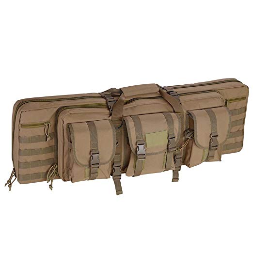 AW 36"/42" Tactical Dual Rifle Gun Bag Case Carbine Soft Case Padded Oxford with Backpack Straps Accessories Pouches