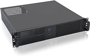 RackChoice 2U Micro ATX Compact Rackmount 2 x 5.25 Chassis Support ATX PS2 PSU with 120mm Fan on top