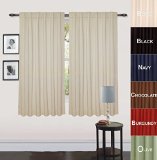 Utopia Bedding Thermal Insulated Blackout Curtains Set of 2 Panels 7 Back Loops per Panel 2 Tie Back Included Standard Length 52 Width x 63 Length Reduces Heating and Cooling Costs Blocks Light for a Restful Nights Sleep Protects Rugs and Furniture from Fading Beige