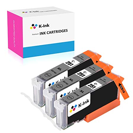 K-Ink Compatible Ink Cartridge Replacement for Canon CLI-251 Grey (3 Gray)