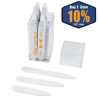 50 White Plastic Shirt Collar Stays in a Box - 3 Sizes (2", 2.5", 3")