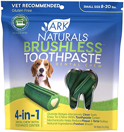 Ark Naturals Brushless Toothpaste for Small Breeds, Vet Recommended Natural Dental Chews for Dogs,