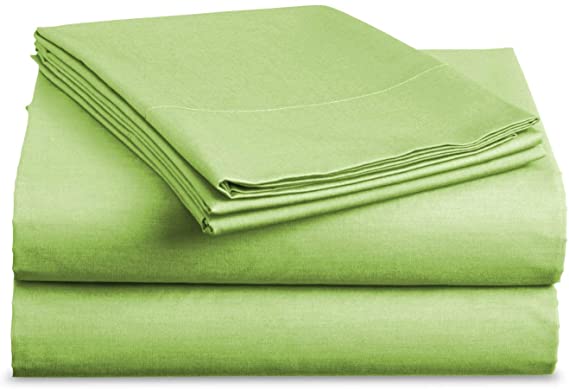 BASIC CHOICE Bed Sheet Set - Brushed Microfiber 2000 Bedding - Wrinkle, Fade, Stain Resistant - Hypoallergenic - 4 Piece (King, Lime)