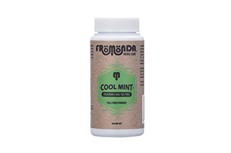 Fromonda Cool Mint Talcum Free Body Powder, All Natural - Spearmint & Tea Tree Scent, Travel Size