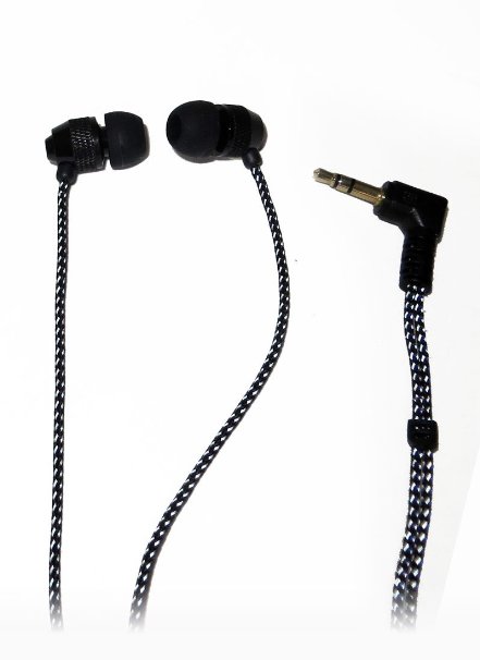 Short Buds - 15quot Cord Stereo Earbuds In-Ear with Fabric-wrapped Cords for clip-on music players