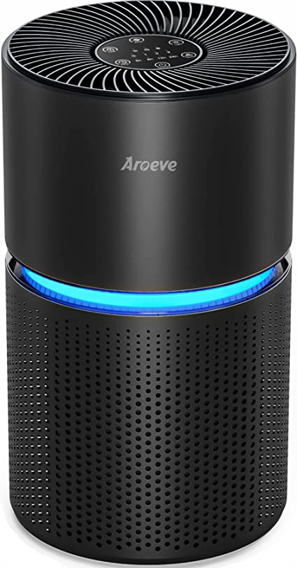 AROEVE Air Purifiers for Home Large Room Up to 1095 Sq Ft Coverage CADR 240m³/h H13 True HEPA Air Cleaner Remove 99.97% of Dust, Pet Dander, Pollen for Office, Bedroom, MK03- Black