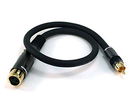 C&E Premier Series XLR Female to RCA Male 16AWG Cable 1.5 Feet, CNE601595