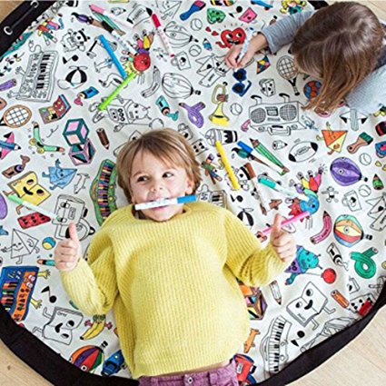 Explosive Home Children's Toys Play Game Animals Round Crawling Mats Storage Hanging Multifunction Big Bag