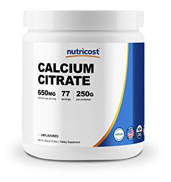 Nutricost Pure Calcium Citrate Powder (250 Grams) (Unflavored)