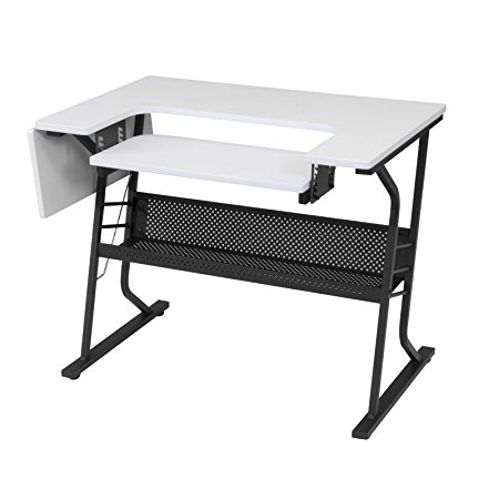 Studio Designs Eclipse Sewing and Craft Table, Black/White (Black/White) (Black/White)
