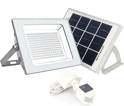 2000 Lumen - MicroSolar 180 LED Solar Security Light - Lithium Battery - Digitally Adjust TIME & LUX by Button --- Motion Sensor Light - As Bright as the AC Powered Light