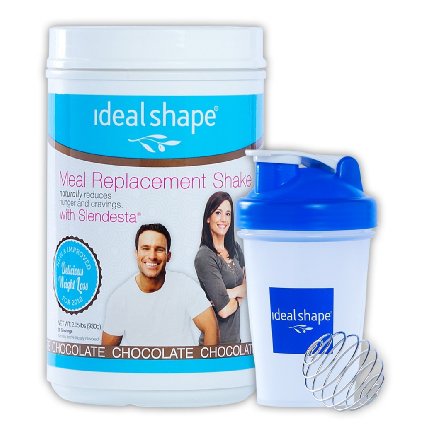 Bundle: 2 Items - Chocolate IdealShape Meal Replacement Shake 30 Serving Tub and Blender Bottle