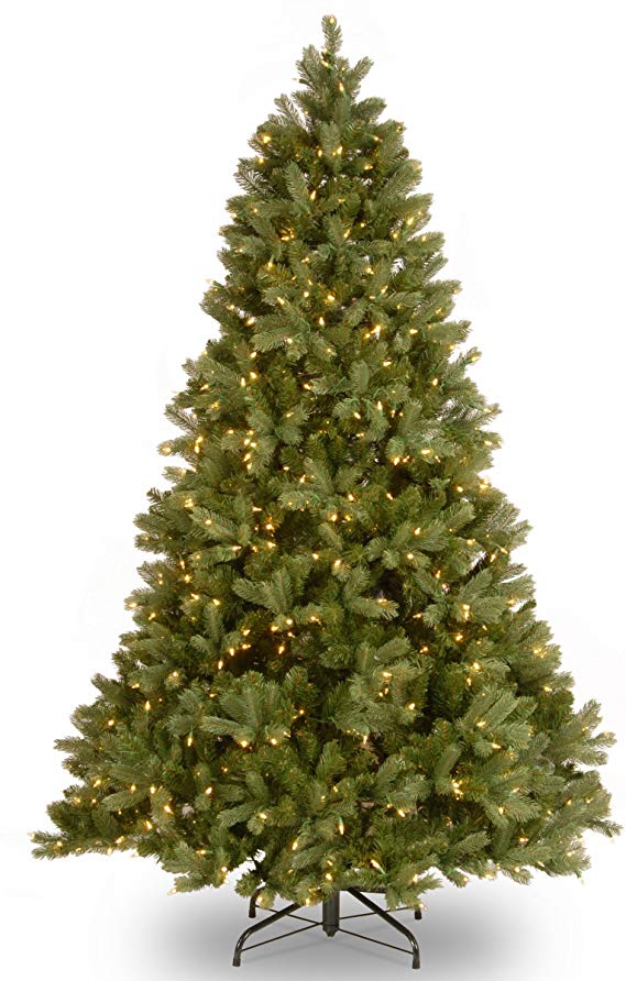 National Tree 6.5 Foot "Feel Real" Downswept Douglas Fir Tree with 650 Clear Lights, Hinged (PEDD1-312-65)