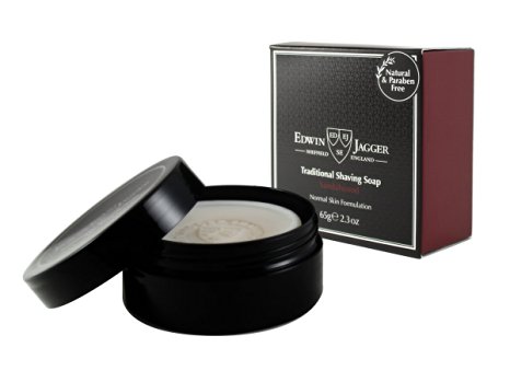 Edwin Jagger 99.9% Natural Traditional Shaving Soap In Travel Tub - Sandalwood, 2.3-Ounce