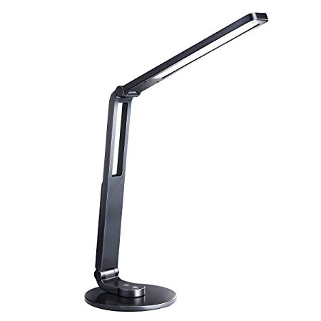 Desk Light, TOPELEK Table Lamps with 5*7 Color Brightness Modes, 360° Foldable Arm, Eye-care, 2A Faster USB Charge, Dimmable, Memory Function, Touch Control Lamp for Office, Home, Read, Study, Work