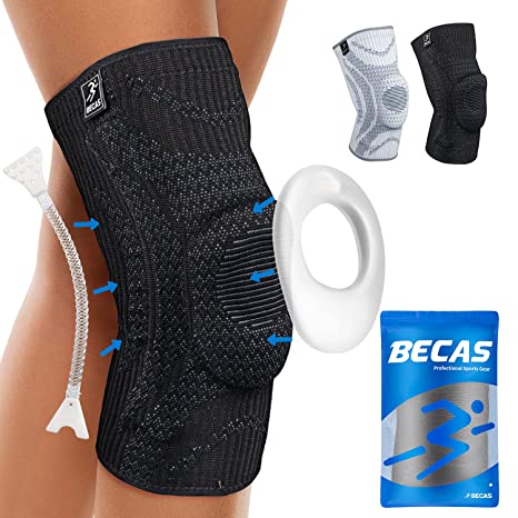 Knee Brace, Compression Knee Sleeve Support for Men & Women,Running,Hiking, Basketball, Soccer, Tennis,Arthritis,ACL,Joint Pain Relief,Meniscus Tear,Knee Pain Recovery,Sports - Pair Wrap, Injury Recovery