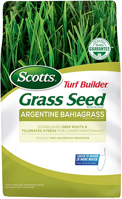 Scotts Turf Builder Grass Seed Argentine Bahiagrass, 5 lb. - Designed for Full Sun and Heat and Drought Resistance - Seeds Up to 1,000 sq. ft.