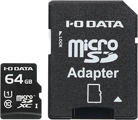 アイ・オー・データ microSDカード 64GB UHS-I(スピードクラス1)/Class10対応 Nintendo Switch動作確認済 ドライブレコーダー向け ゲーム機対応 耐X線 変換アダプター付 日本メーカー EX-MSDU1/64G ハードウェア保証(6か月) SDXCカード