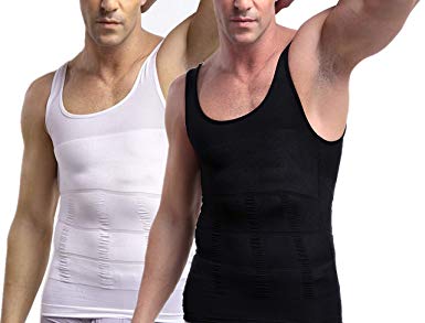 PlayCool Mens Slimming Body Shaper Vest Shirt Abs Abdomen Slim, Compression Muscle Tank